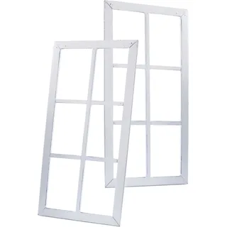 Deko Fensterrahmen shabby weiß - 2er Set - Holz Wand Rahmen zum Dekorieren - Weiß