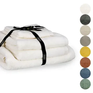 Schöner Wohnen Handtuch SET Sense , Weiß , Textil , 50x100 cm , Oeko-Tex® Standard 100 , Heimtextilien, Badtextilien, Handtuchsets