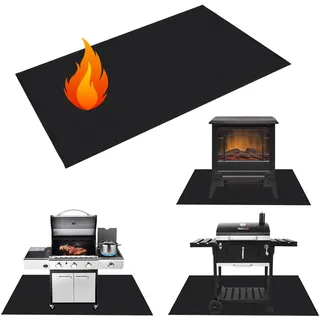 WOCVRYY 130x160cm Grillmatte Bodenschutz BBQ-Bodenschutzmatte Feuerschalenmatte Gasgrillmatte Unter Fireproof Underlay Wiederverwendbar,Antihaft-Material,Anti-Fall,Leicht zu reinigen und wasserdicht