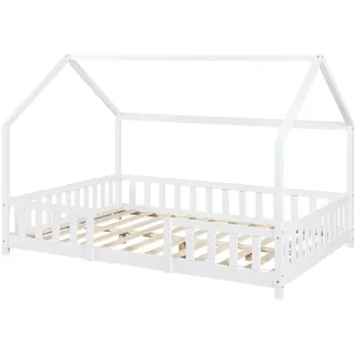 [en.casa] Kinderbett Sisimiut 140 x 200 cm Kiefer weiß