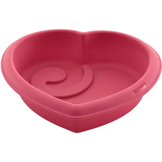 Lurch 83041 FlexiForm Herz / Kuchenform aus aus 100% BPA-freiem Platin Silikon für besondere Backkreationen, Innenmaߟ 19 cm, Cotton Candy, 19 x 19 x 6 cm