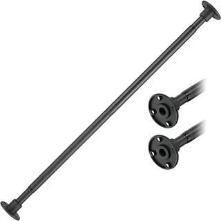 Duschvorhangstange im Eisen Industrieller Stil, 74-127 cm Spring Teleskopstange Duschvorhangstange Ausziehbar für Dusche und Badewanne, inkl Schrauben und Dübeln/Matt-Schwarz