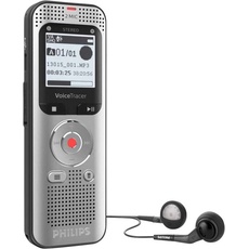 Philips Digitales Diktiergerät VoiceTracer (8 GB), Diktiergerät, Schwarz, Silber