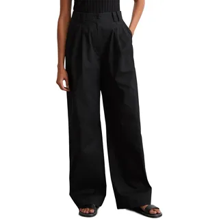 Marc O'Polo Bundfaltenhose weit, aus Twill, Allrounder, schwarz