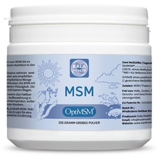 Kala Health OptiMSM MSM Pulver ohne Zusatzstoffe 250g - Methylsulfonylmethan Schwefelpulver Nahrungsergänzungsmittel - Organischer Schwefel für Gelenke, Haut, Haare & Nägel - Laborgeprüft
