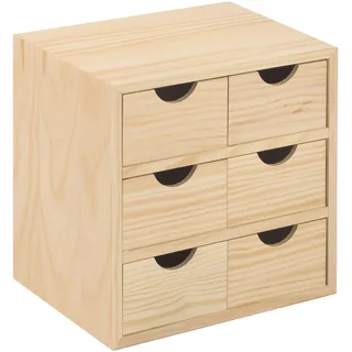 Astigarraga Mini Cassettiera aus Pinienholz, 6 Schubladen 28x20x28 H