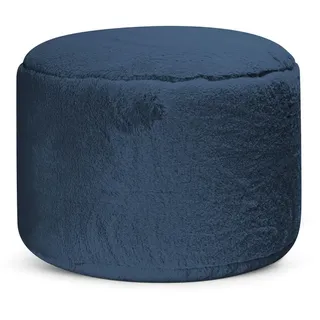 mokebo Pouf aus Kunstfell Der Flauschige Fußhocker oder Sitzpouf aus Faux fur in Blau, Textil, 50x30x50 cm Oeko-Tex®, Wohnzimmer, Hocker, Poufs