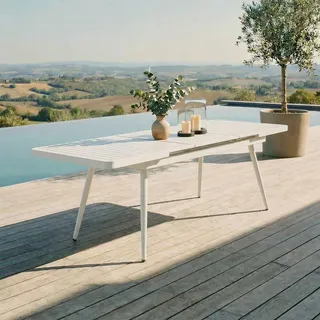 Idimex Gartentisch Sunny , Weiß , Metall , Mode , 180x77x90 cm , Gartenmöbel, Gartentische