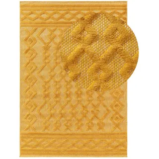 Kunstloft Outdoorteppich Bonte Gelb 240x340 cm , Kunststoff , Rechteckig , 240x1 cm , Gots , wasserabweisend , Teppiche und Böden, Teppiche, Outdoorteppiche