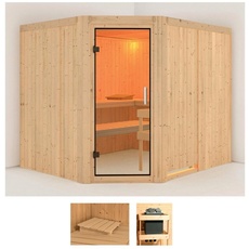 Bild Sauna »Marit«, (Set), ohne Ofen beige