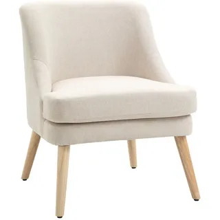 Homcom Sessel, Creme, Kunststoff, 69x79.5x63 cm Wohnzimmer, Sessel, Polstersessel