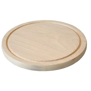 EFO Holzbrett rund ⌀20cm | Schneidebrett Holz aus Naturholz für schonendes, messerschonendes Schneiden | Küchenbrett zum stilvollen Servieren | Brotzeitbrett für Küche, Grill und Picknick | Buchenholz