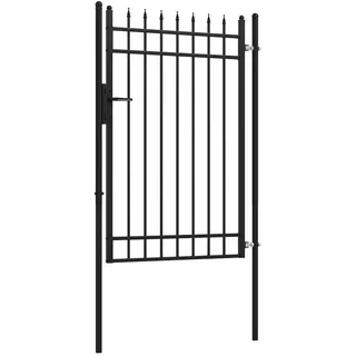 Outsunny Gartentor, Schwarz, Verzinkter Stahl , Metall , 0.12x204 cm , Gartenzubehör