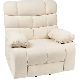 BELIANI Sessel Hellbeige Stoff Elektrisch Verstellbar mit Armlehnen Fußablage Relaxfunktion Modern Bequem Relaxsessel Fernsehsessel Wohnzimmer - Beige
