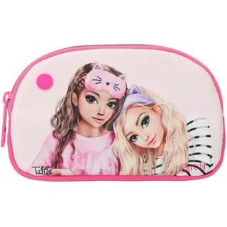 DEPESCHE 13157 TOPModel - Kosmetiktasche Beauty and Me, in Rosa und Pink, mit Model Motiv und Aufschrift im Metallic look, Waschtasche mit Reißverschluss