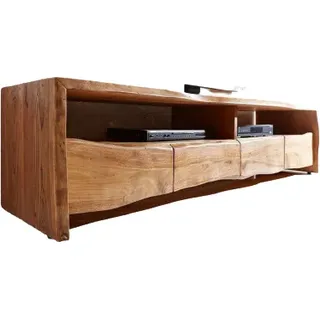 DeLife Live-Edge TV-Lowboard 190 cm 4 Schübe 2 Fächer Akazie Natur