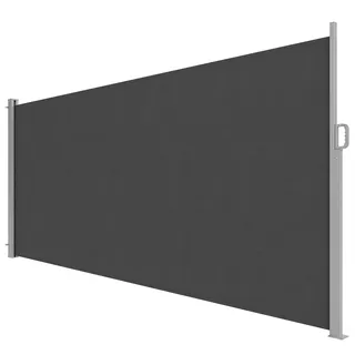 Outsunny Seitenmarkise 420 x 185 cm Dunkelgrau Aluminium