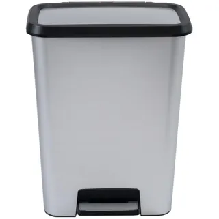 Curver Compatta Papierkorb, mit Pedal, Inhalt 50l, Treteimer, Fußpedal-Mülleimer Abfalleimer mit Pedal Kunststoff