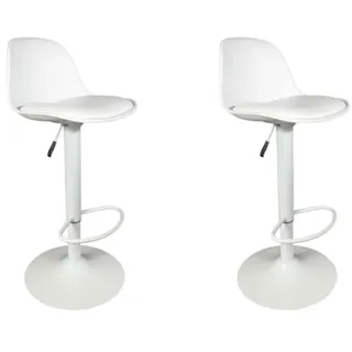 HOME DECO FACTORY HD6216 Barhocker, Isak, Weiß, Pu Typ Kunststoff, 38 x 41,5 x 104 cm, 2 Stück