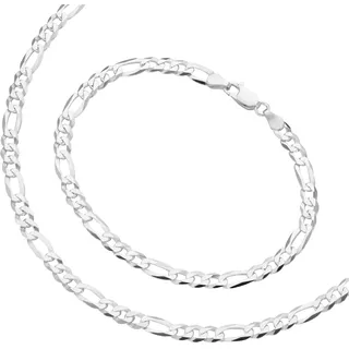 Schmuckset FIRETTI "Multipack Schmuck Geschenk Silber 925 Halskette Armkette" Gr. 50, silber (silberfarben), Schmuck_Sets, Damen, 50, Silber 925 (Sterlingsilber), Schmuckset, Figarokette ca. 5,1 mm breit