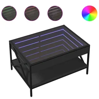 vidaXL Couchtisch mit Infinity-LED Schwarz 70x50x38 cm - Schwarz