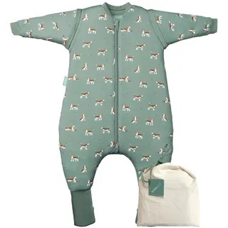 molis&co. Baby-Schlafsack mit Füßen, abnehmbare Ärmel und Socken. 2.5 TOG. Ideal für die Übergangszeit und den Winter. 100% Baumwolle (Oeko-TEX 100). (Beagle, 70 cm (1 Jahr))