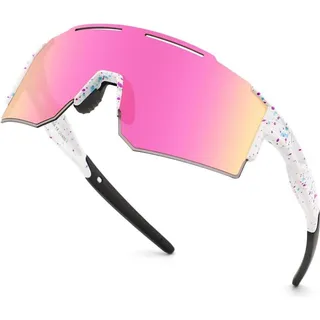OULIQI Polarisierte Sportsonnenbrille UV400 mit Wechselgläsern