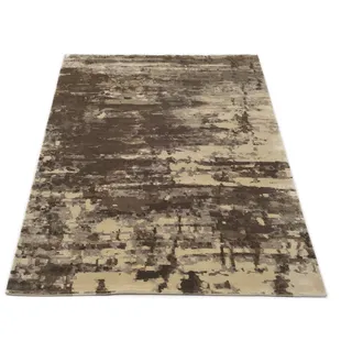 Teppich MUSTERRING "ANGELES PILANO", braun (latte macchiato), B:140cm H:10mm L:200cm, Viskose, Teppiche, Teppich, exlcusive MUSTERRING DELUXE COLLECTION, Bambus-Viskose feine Knüpfung