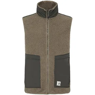 Funktionsweste NORTH BEND "Funktionsweste NBGalan M Teddy Vest", Herren, Gr. 3XL, beige (fallen rock), Obermaterial: 100% Polyester Pol. recyc.., Westen Funktionsweste