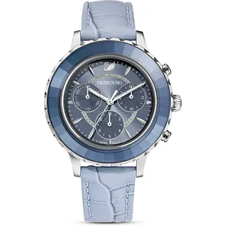 Swarovski Octea Lux Chrono Uhr, Schweizer Produktion, Lederarmband, Blau, Edelstahl OCTEA LUX CHRONO LS BLU/BLU/STS 5580600 - Blau