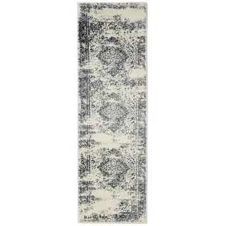 benuta Teppich Suki, rechteckig, Höhe: 6 mm, Kunstfaser, Berber, Ethno-Style, Wohnzimmer blau rechteckig | 80 cm x 240 cm x 6 mm