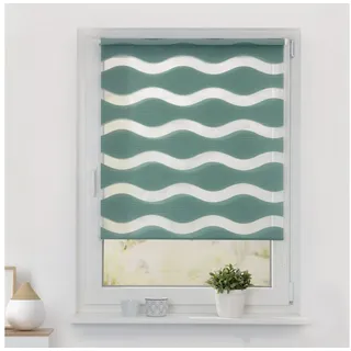 Lichtblick ORIGINAL Doppelrollo »Welle Klemmfix, ohne Bohren« halbtransparent Blendschutz Sichtschutz mit Bohren/ohne Bohren freihängend Lichtdurchlässig und blickdicht, Klemmbar, unkomplizierte Montage, grün