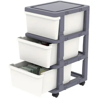 cetomo Schubladenbox Schubladenschrank 0,0 x 0,0 x 0,0 cm Grau/Weiß