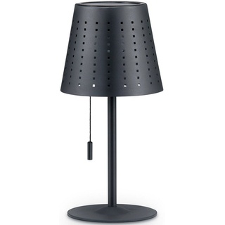 Paco Home Tischleuchte »LARA«, Outdoor Tischlampe Akku Metall Aufladbar Zugschalter Kabellos, grau