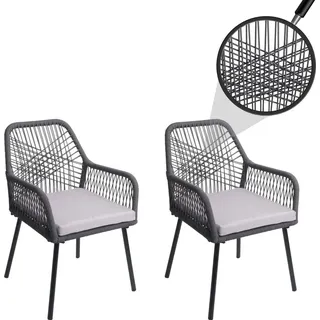 Mendler HWC-O12 Gartenstuhl 54 x 54 x 81 cm grau 2 St.