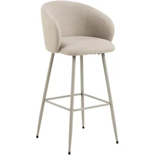 Mid.you Barhocker , Grau, Beige , Metall, Textil , Rundrohr , 54x105x52 cm , FSC Mix , Esszimmer, Stühle, Hocker