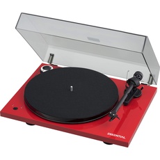 Pro-Ject Essential III SB, Audiophiler „Best Buy“ Plattenspieler mit elektronischer Geschwindigkeitsumschaltung (Rot)