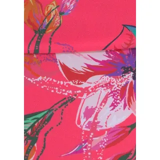 LASCANA Bikini-Hose »Malia« mit Umschlagbund mit tropischem Print, rot