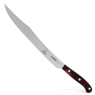 Giesser seit 1776 - Made in Germany - Tranchiermesser 31 cm Rocking Chefs, PremiumCut Slicer No 1, Schinkenmesser, Micarta, rot, genietet, rostfrei, deutsches Grillmesser scharf