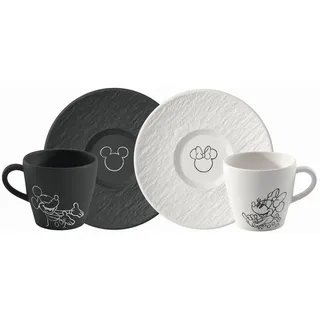 Villeroy & Boch Kaffeetasse mit Untertasse 0,16 l Schwarz 4 St.