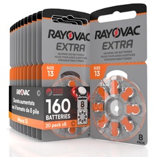 160 Hörgerätebatterien Rayovac Extra 13. 20x8 Stück