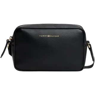 Tommy Hilfiger Damen Th Logotape Camera Bag Aw0aw17689 Crossover, Black (Black)