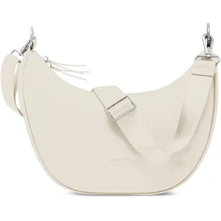 Expatrié Umhängetasche Damen Creme - Lea Medium - Half Moon Bag Schultertasche - Crossbody Bag im Halbmond Design - Halbrunde Handtasche aus Veganem Leder - Wasserabweisend