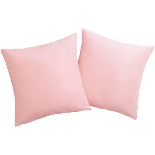 OTTO home Dekokissen "Parry Microfaser" 2-er Set, unifarben, Kissenhüllen ohne Füllung, mit Reißverschluss, rosé, unifarben