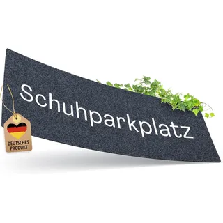 ElbFuchs Schuhparkplatz Fußmatte 100x35cm Grau I Waschbare & rutschfeste Indoor-Schuhmatte & Abtropfmatte I Ideal als Schuhunterlage & Schuhablage I Schmutzfangmatte für Flur & Eingang