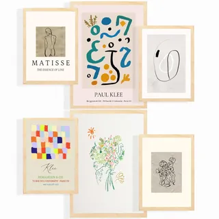 Nacnic ® - Set aus 6 Postern von Matisse und Klee - Dekorative Wandbilder - Moderne Wohnzimmer-Deko - Poster A3 und A4 - Ohne Rahmen
