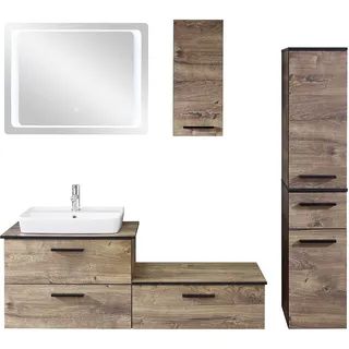 Pelipal Quickset 374 Badmöbel-Set, Holzwerkstoff, Eiche Ribbeck quer NB, 200x142x44,5 cm