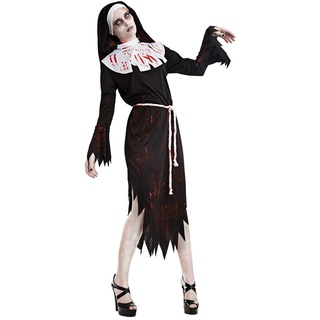 Boland - Kostüm Zombie Nonne für Erwachsene, Faschingskostüm, Kostümset für Halloween, Karneval und Mottoparty