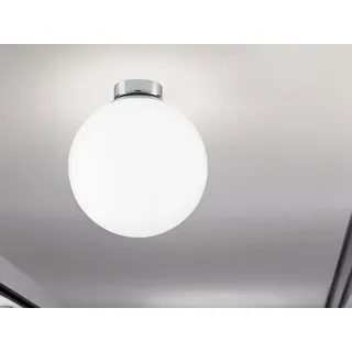 Deckenleuchte City 1 flammig Milchglas Ø20cm - Silber, Weiß