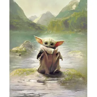 KOMAR »Star Wars The Mandalorian Grogu Landscape« grün,
